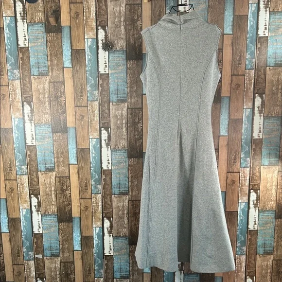 Pascal Millet Large  Gray Sleeveless Turtleneck Midi Dress - Picture 13 of 16